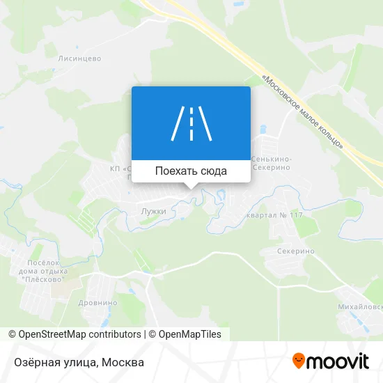 Карта Озёрная улица