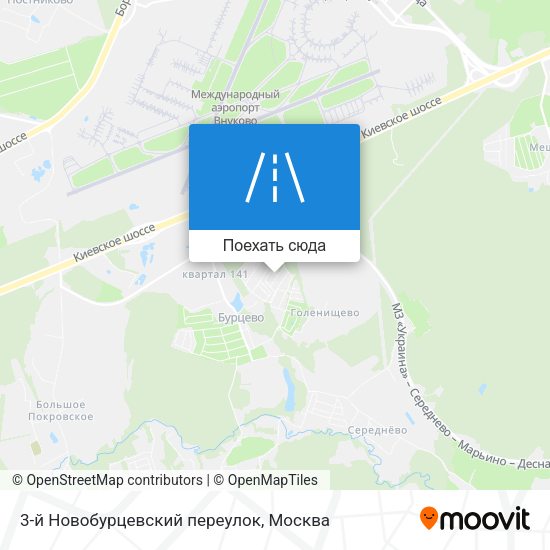 Карта 3-й Новобурцевский переулок