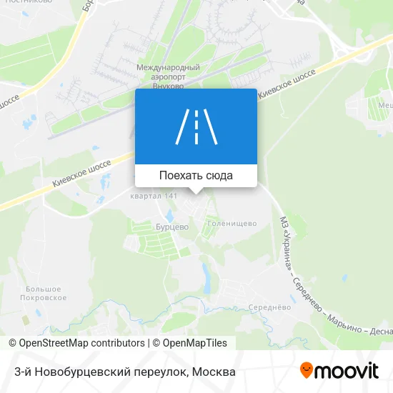 Карта 3-й Новобурцевский переулок
