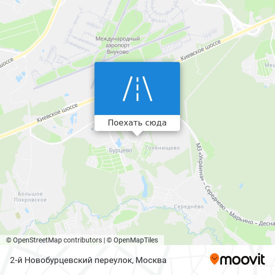 Карта 2-й Новобурцевский переулок