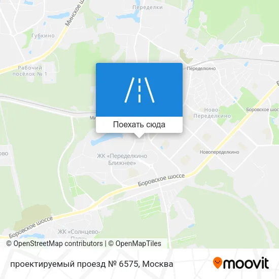 Карта проектируемый проезд № 6575