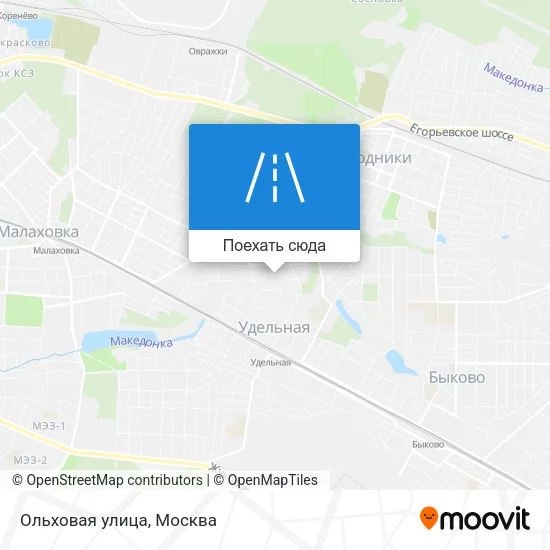 Карта Ольховая улица