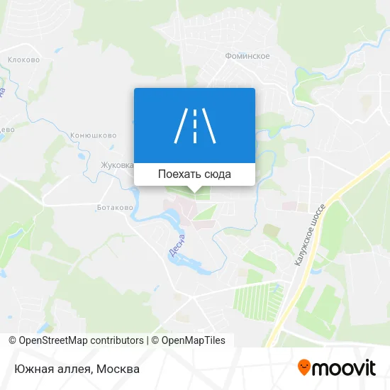 Карта Южная аллея