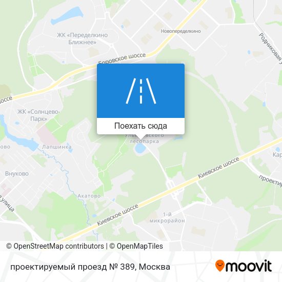 Карта проектируемый проезд № 389