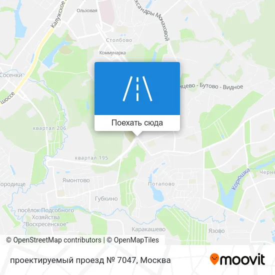 Карта проектируемый проезд № 7047