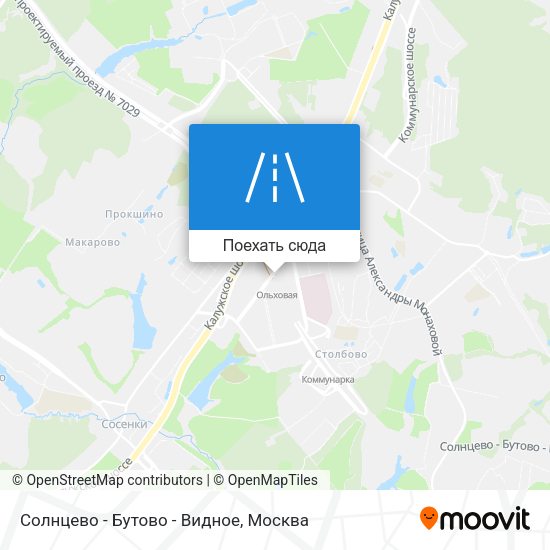 Карта Солнцево - Бутово - Видное