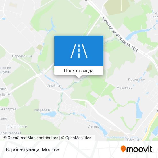 Карта Вербная улица