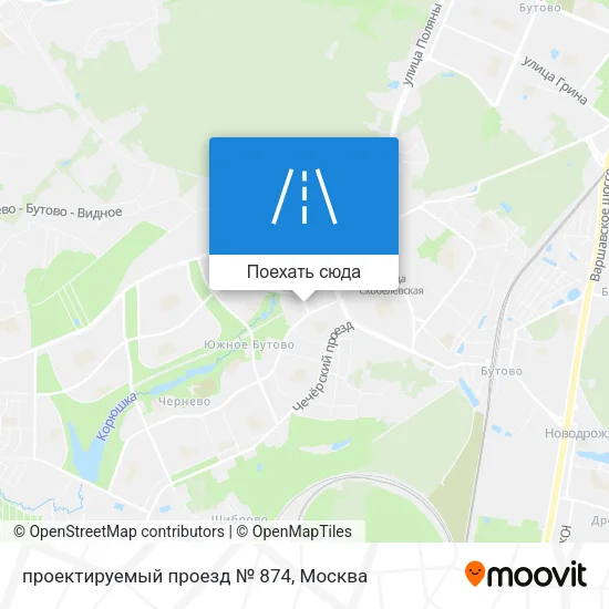 Карта проектируемый проезд № 874
