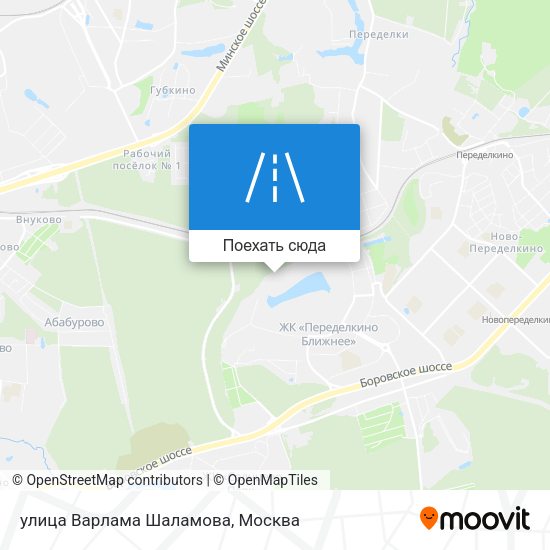 Карта улица Варлама Шаламова