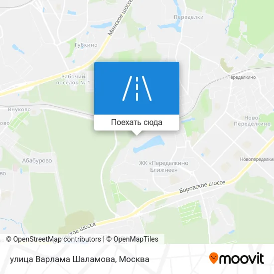 Карта улица Варлама Шаламова