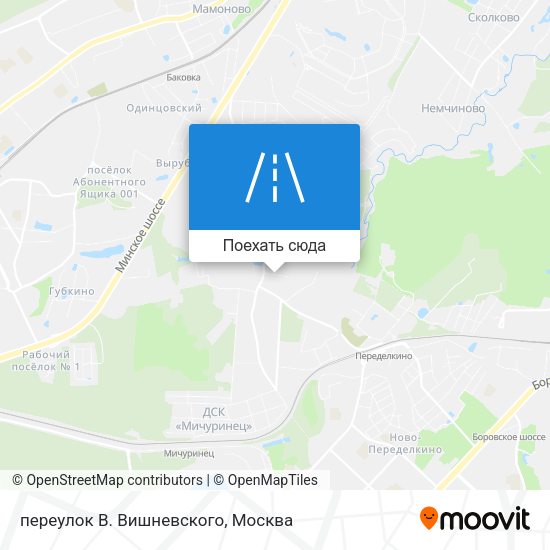 Карта переулок В. Вишневского