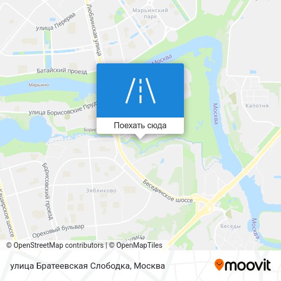 Карта улица Братеевская Слободка