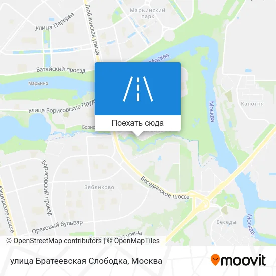 Карта улица Братеевская Слободка