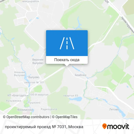 Карта проектируемый проезд № 7031