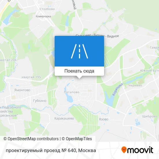 Карта проектируемый проезд № 640