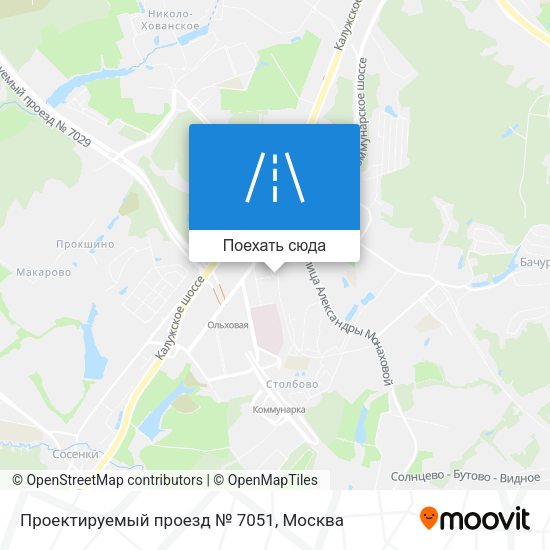 Карта Проектируемый проезд № 7051