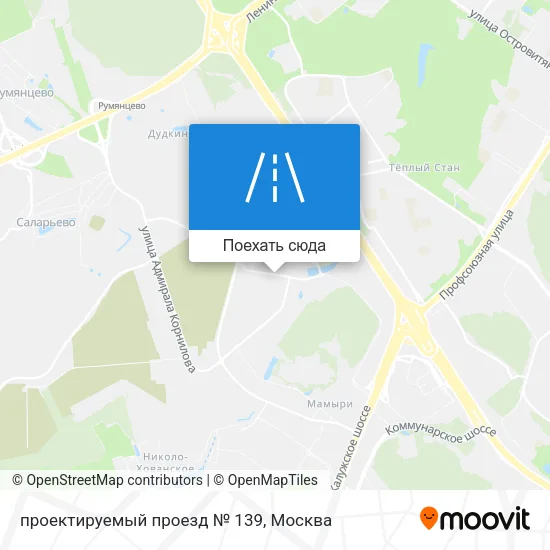 Карта проектируемый проезд № 139