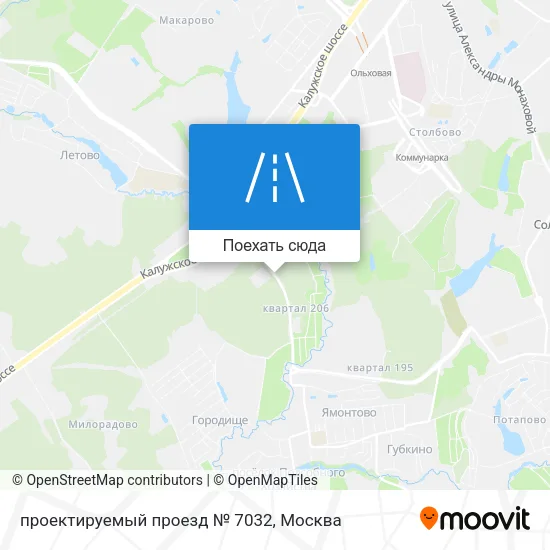 Карта проектируемый проезд № 7032