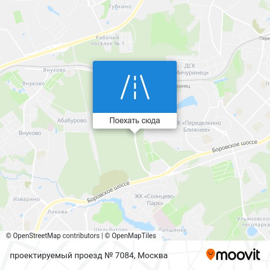 Карта проектируемый проезд № 7084