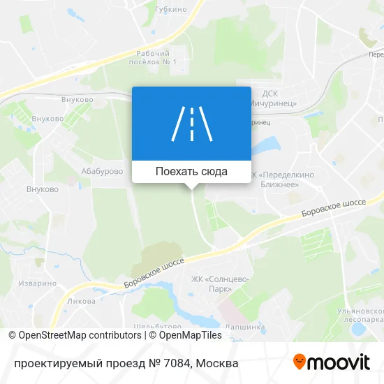 Карта проектируемый проезд № 7084