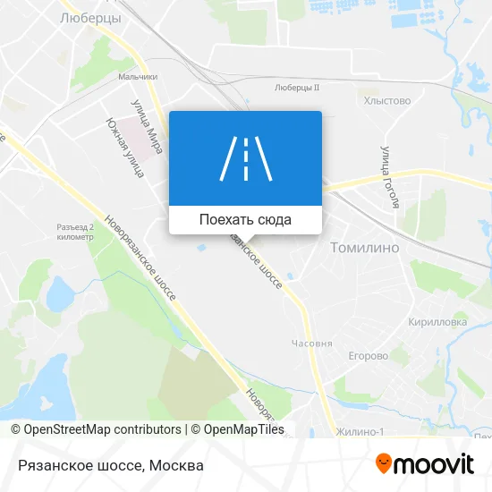 Карта Рязанское шоссе