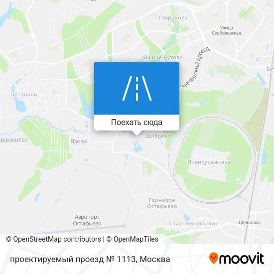 Карта проектируемый проезд № 1113