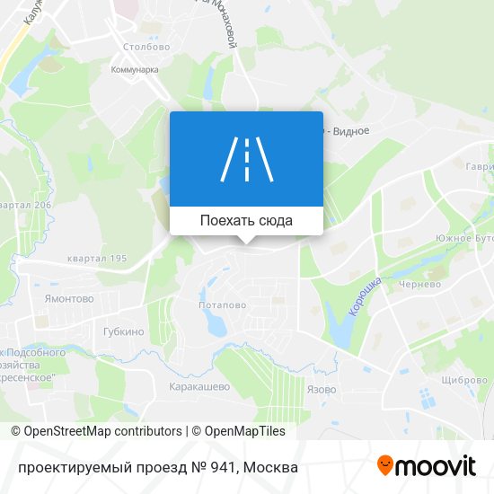 Карта проектируемый проезд № 941