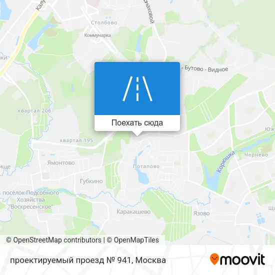 Карта проектируемый проезд № 941