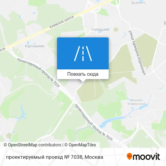 Карта проектируемый проезд № 7038