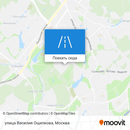 Карта улица Василия Ощепкова