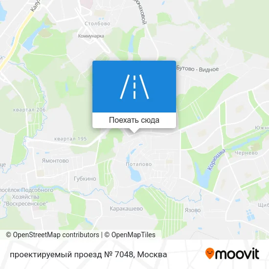 Карта проектируемый проезд № 7048
