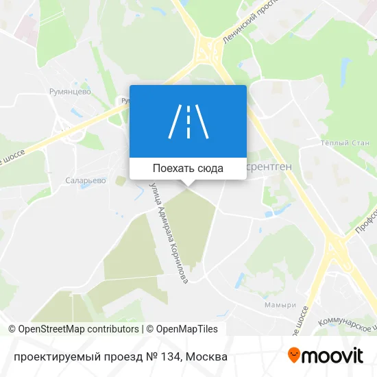 Карта проектируемый проезд № 134
