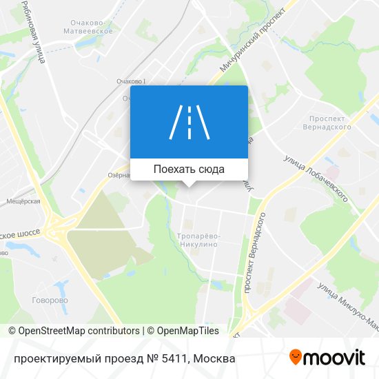 Карта проектируемый проезд № 5411