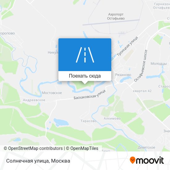 Карта Солнечная улица