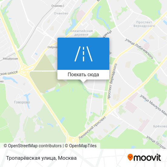 Карта Тропарёвская улица