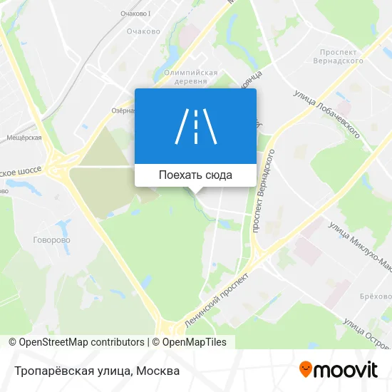 Карта Тропарёвская улица