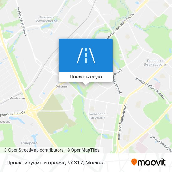 Карта Проектируемый проезд № 317