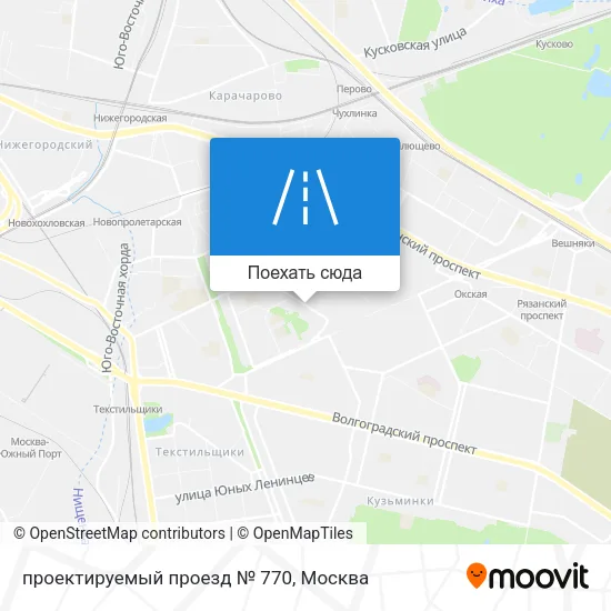 Карта проектируемый проезд № 770