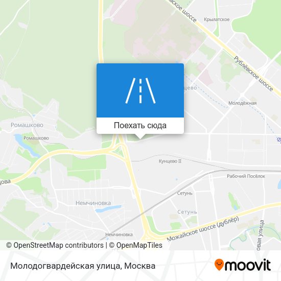 Карта Молодогвардейская улица