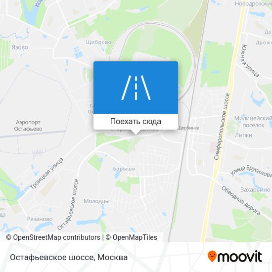 Карта Остафьевское шоссе