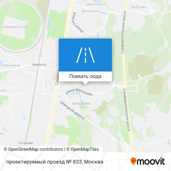 Карта проектируемый проезд № 833