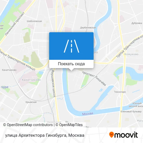 Карта улица Архитектора Гинзбурга
