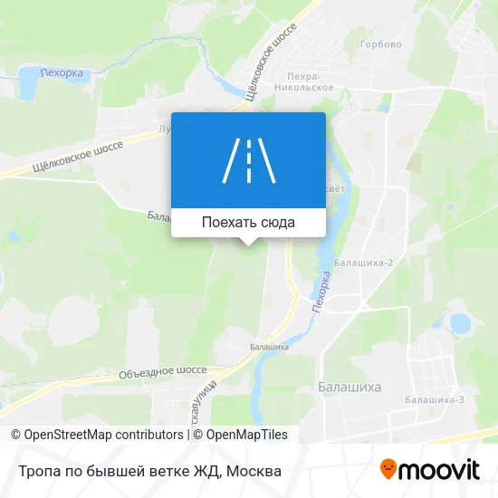 Карта Тропа по бывшей ветке ЖД