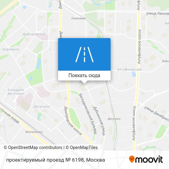 Карта проектируемый проезд № 6198