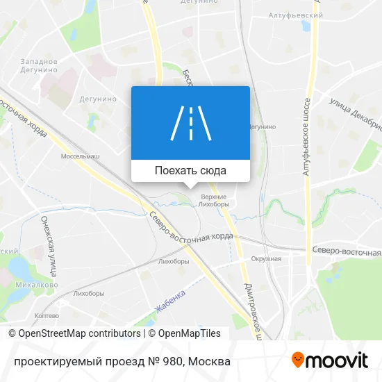 Карта проектируемый проезд № 980