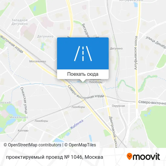 Карта проектируемый проезд № 1046