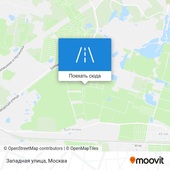 Карта Западная улица