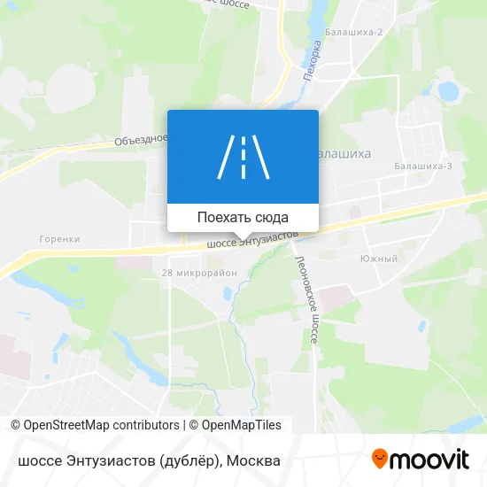 Карта шоссе Энтузиастов (дублёр)