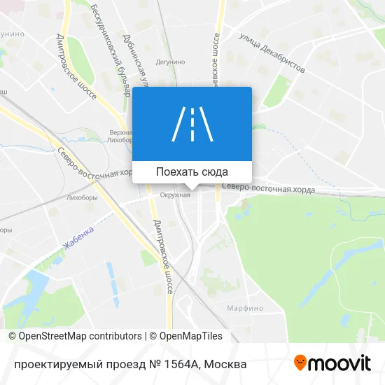 Карта проектируемый проезд № 1564А
