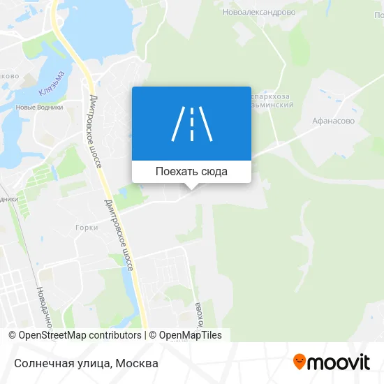 Карта Солнечная улица